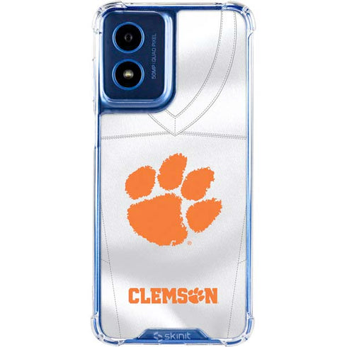 Clemson University White Jersey Moto G 5G (2024) Clear Case